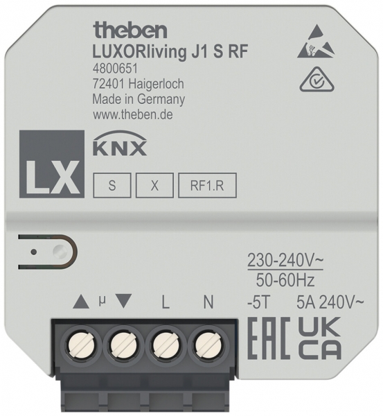UP-Jalousieaktor KNX Theben LUXORliving J1 S RF 1-Kanal 