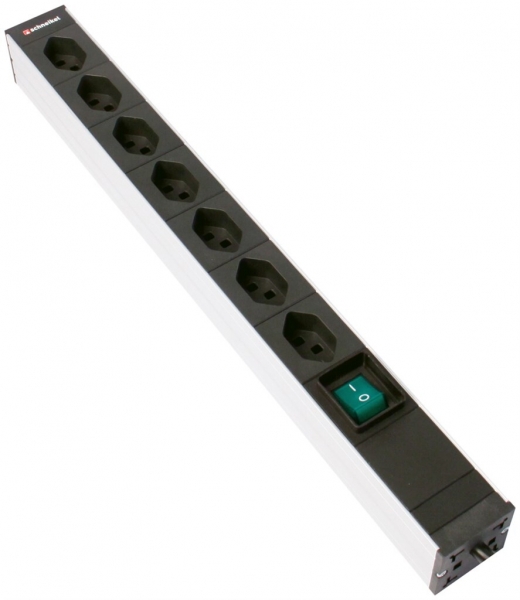Presa multipla 19" 1UA 7×T23 con interrutt.Td3×1.5mm² 3m nero 