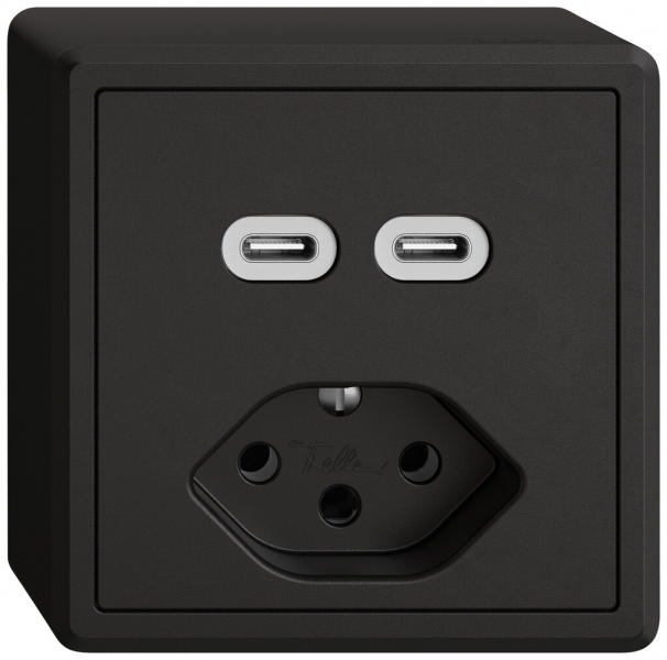 Presa di ricarica USB AP EDIZIO.liv SNAPFIX® USB C+C/T13 3A 230VAC ne 