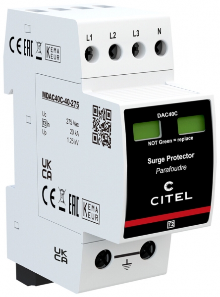 Parasurtension Citel DAC40CS-40-275, type 2, 4 pôles 