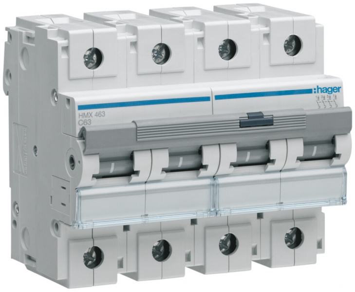 Disgiuntore Hager MCB 4P 400V tipo C 63A 6UM 