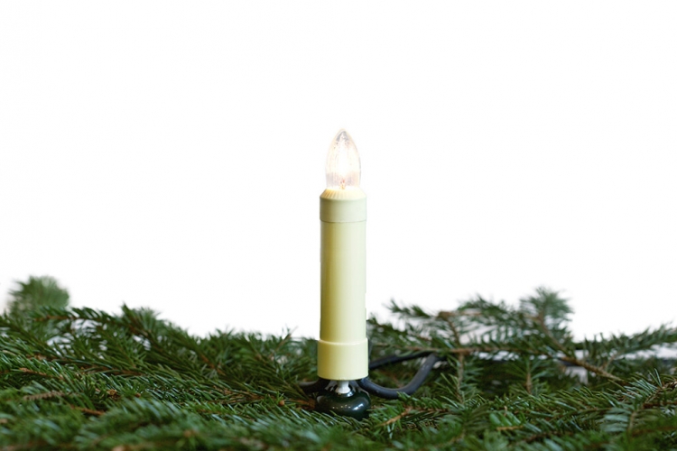 Ghirlanda luminosa LED MK, 30 pezzi, E10, gambo color avorio 