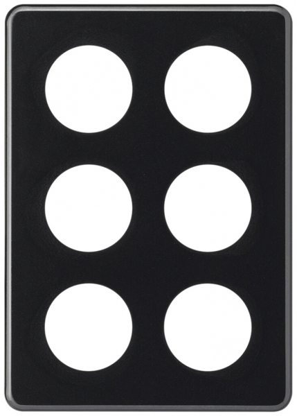 Placca di copertura basico 3×2 6×43mm nero 