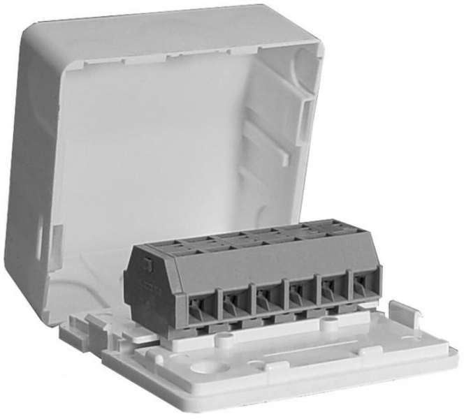 Boîte de dérivation AP th 6×4×1.5mm² 66×66×30mm, blanc 