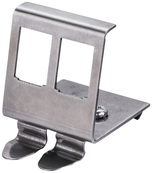 Adattatore per guida DIN ROLINE per 2 moduli Keystone lamiera d'acciaio 