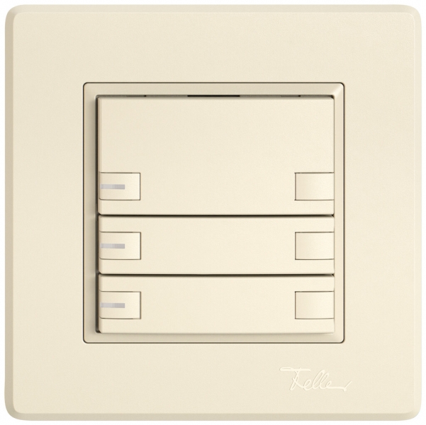 Poussoir KNX RGB ENC EDIZIO.liv SNAPFIX® capteur temp.RGB-LED 3× comm.2T cr 