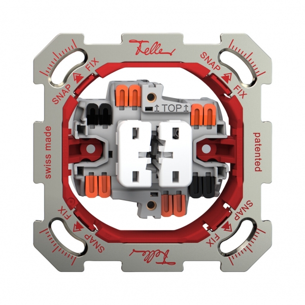 Interruttore/contatto a pulsante INC Feller SNAPFIX® apertura-chius.+invert.3/1L 