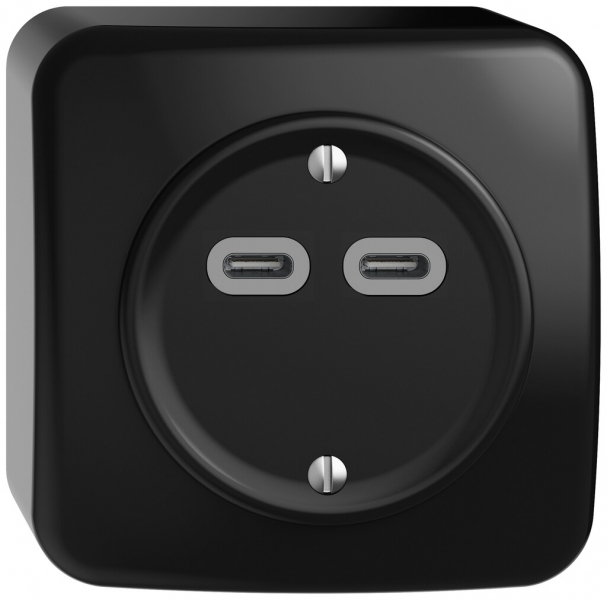 Presa di carica USB AP STANDARDdue SNAPFIX® 230V AC 18W 2×USB C ne 