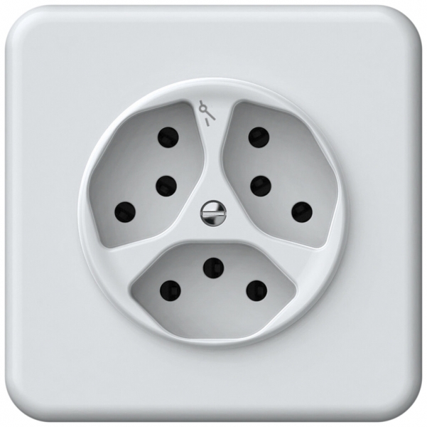 Prise ENC origin 3×type 13 1×S 10A 230V 92×92mm blanc 