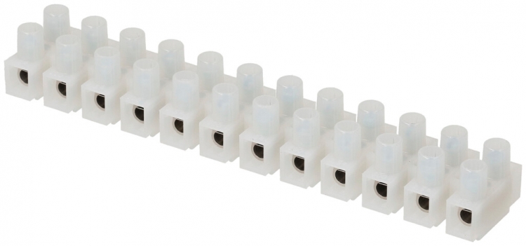 Barrette de bornes Adels-Contact 12P 0.5…2.5mm² 24A 450V entraxe 10mm blanc 