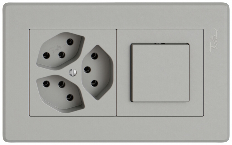 Combinaison ENC EDIZIO.liv SNAPFIX® 1×2 96×156mm 3×T13+schéma 3/1L gris clair 