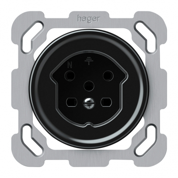 Prise ENC origin 1×type 15 10A 230V 77×77mm noir 