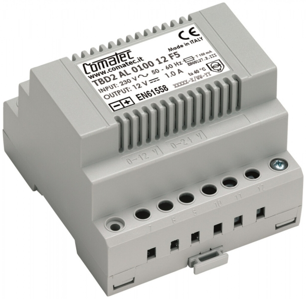 REG-Netzteil Comatec TBD2, IN: 230VAC, OUT: 24VDC/12W, geglättet, 5TE 