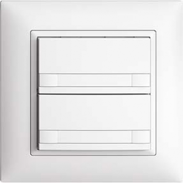 Pulsante KNX RGB EDUE, 250mW, s.LED, c.carta, 2×pulsante, com.2×tasti, bi 