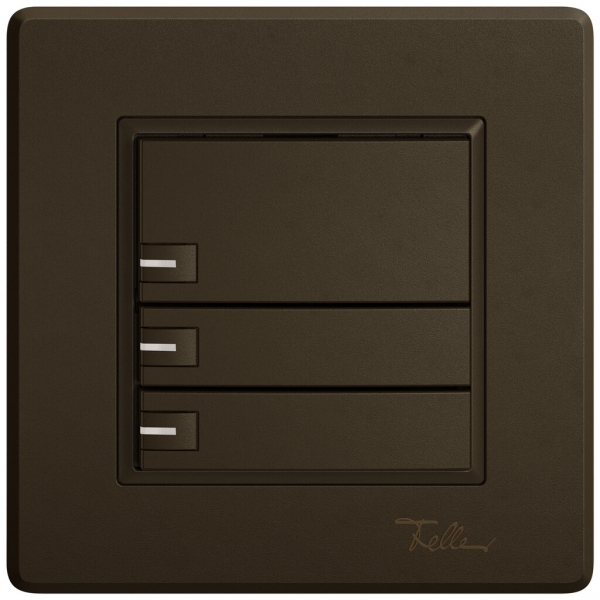 Poussoir universel ENC EDIZIO.liv UNI SNAPFIX® 5…48V a.LED bleu 3× comm.1T br 