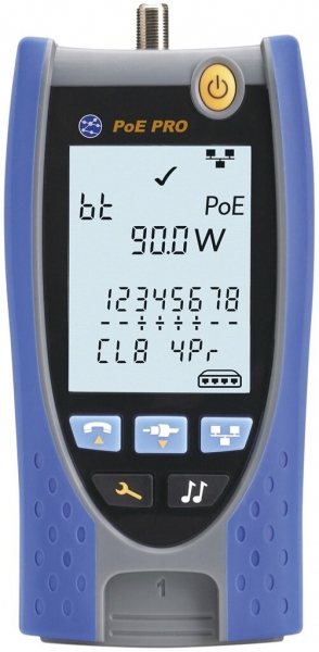 Tester per cavi multimedia PoE PRO con bluetooth RJ11/12/45/raccordo F 