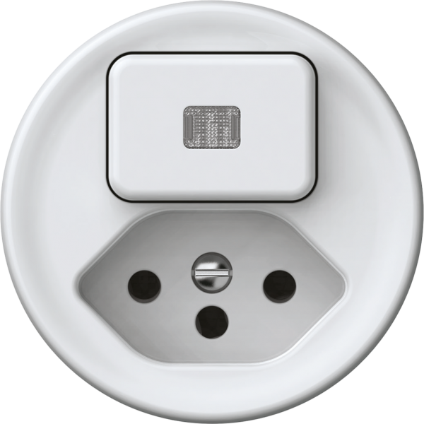 Combinazione origin 1×tasto luminoso 1CO+T13 1P 0<1 10A 230V 60×60mm bianco 