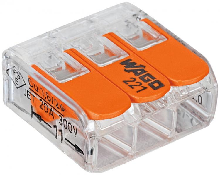 Borne pour boîte COMPACT série 221 3L 0.2…4mm² 
