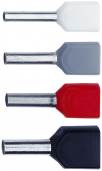 Embout de câble jumelé isolé 2×0.75mm²/10mm blanc 
