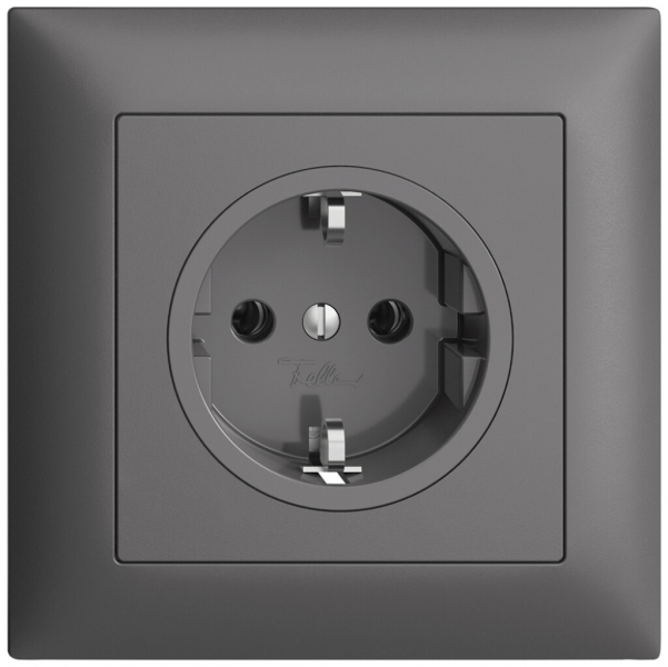 Presa INC Feller EDIZIOdue Schuko 16A 230V 88×88mm grigio scuro 