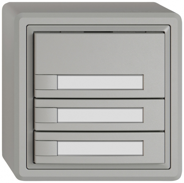 Poussoir KNX RGB AP EDIZIO.liv SNAPFIX® capteur temp.s.LED étiqu.3× comm.1T grc 