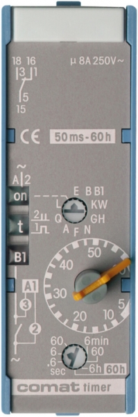Zeitrelais ComatReleco C83, 24…240VUC, Gehäuse blau/grau 