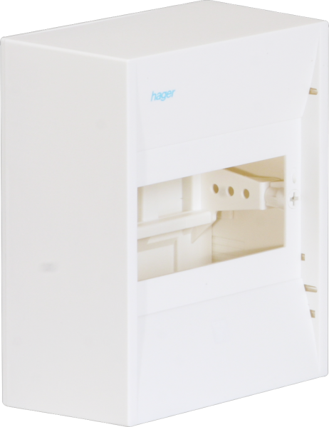 Quadro di distribuzione AP Hager mini gamma 1 fila 6UM IP30 146×180×82mm 