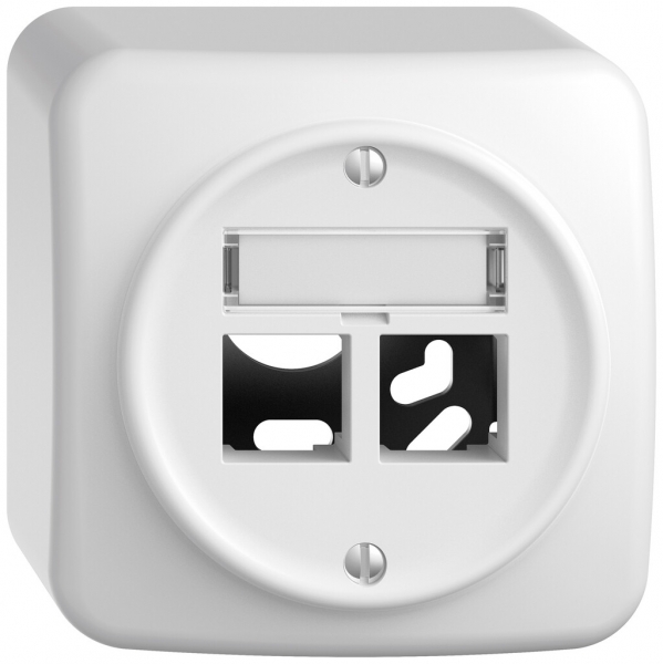 Kit de montage AP STANDARDdue EASYNET S-One SNAPFIX® droit pour 2×RJ45 bc 