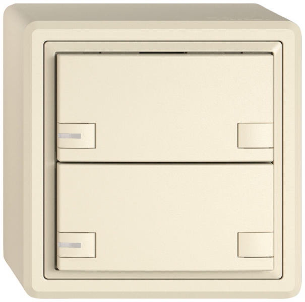 Poussoir KNX RGB AP EDIZIO.liv SNAPFIX® capteur temp.RGB-LED 2× comm.2T cr 