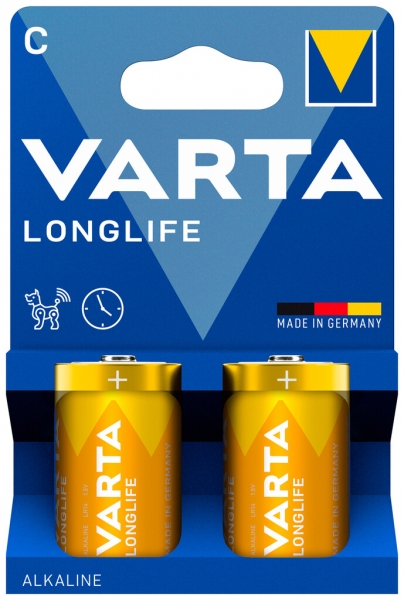 Batteria VARTA Consumer Longlife C alcalina al manganese 1.5V blister a 2 pezzi 