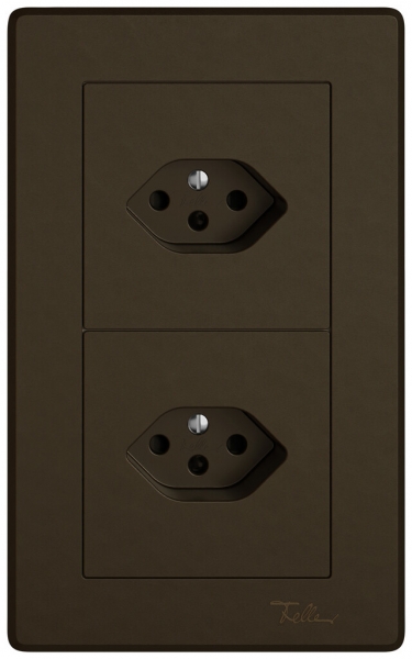 UP-Kombination EDIZIO.liv SNAPFIX® 2×1 156×96mm 1×T13+1×T13 braun 