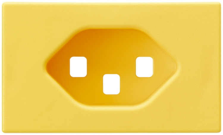Plaque frontale pour prise FLF Hager 1×type 23 Z jaune 
