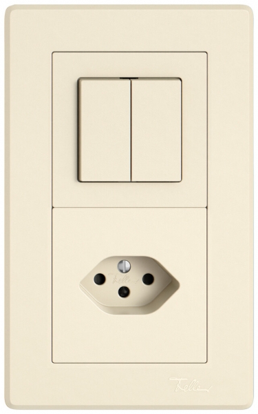 Combinazione INC EDIZIO.liv SNAPFIX® 2×1 156×96mm schema 1/3+3/1L+1×T13 crema 
