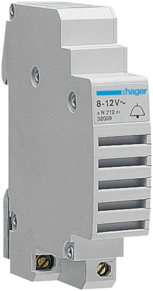 EB-Läutwerk Hager 8…12V AC 85dB 1TE lichtgrau 