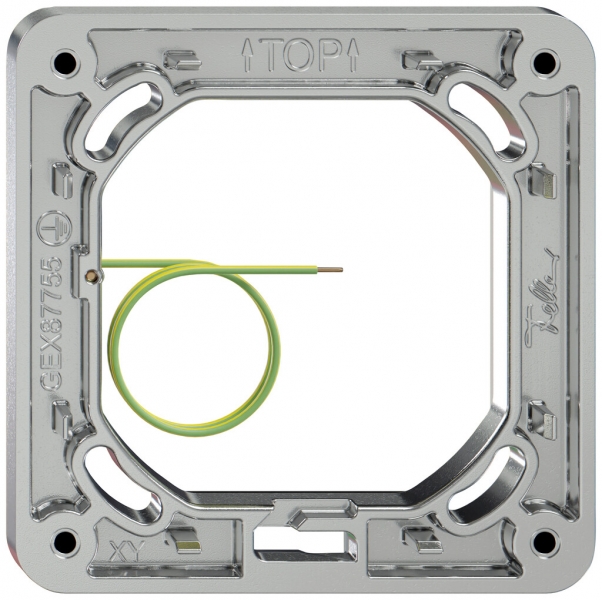 Montagerahmen Feller ELEMENT SNAPFIX® 1×1 87×87mm Aluminium glänzend 