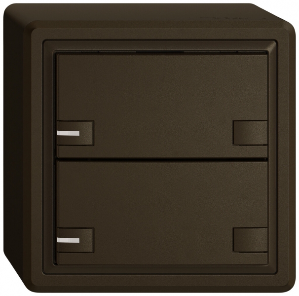 Poussoir KNX RGB AP EDIZIO.liv SNAPFIX® capteur temp.RGB-LED 2× comm.2T br 
