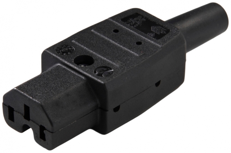 Presa d'apparecchi tipo C15 ELBRO 10A 230VAC dritto max.120°C nero IP20 