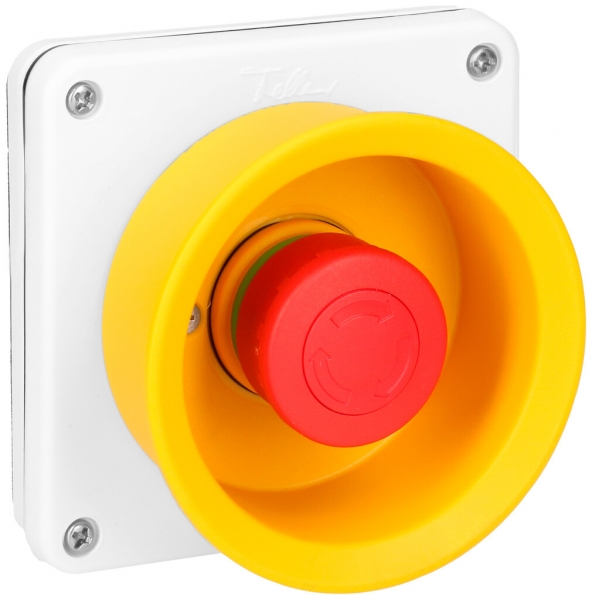 UP-Not-Aus-Taster AWAG, Front NEVO, IP55, Schutzkragen 