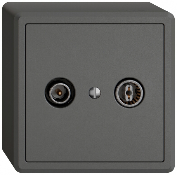 AP-Antennendose TV-R EDIZIO.liv SNAPFIX® Durchgangsdose 11dB dgu 