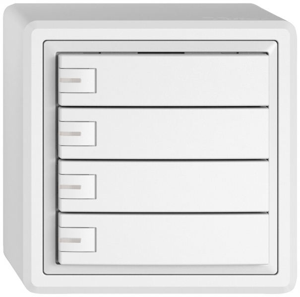 Poussoir KNX RGB AP EDIZIO.liv SNAPFIX® capteur temp.RGB-LED 4× comm.1T bc 