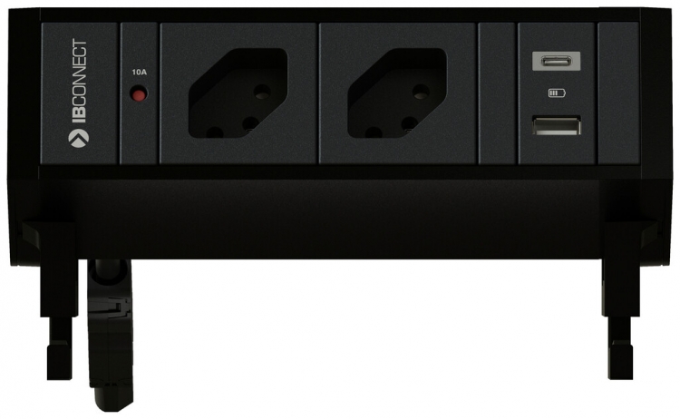 Presa multipla MH SUPRA 2×T13 2×USB-A/C 10/15W 0.3m nero 