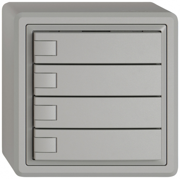 Pulsante KNX RGB AP EDIZIO.liv SNAPFIX® sensore temp.s.LED 4× com.1T grc 