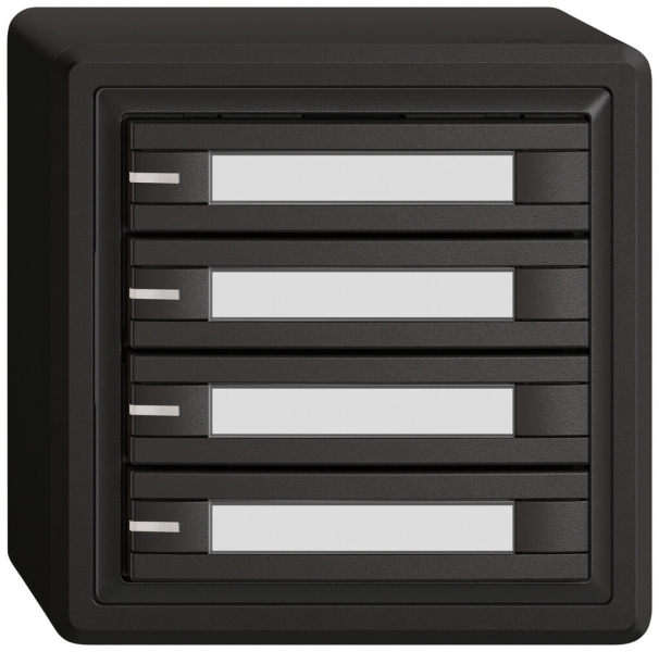 Poussoir KNX RGB AP EDIZIO.liv SNAPFIX® capteur temp.RGB-LED étiqu.4×com.2T no 