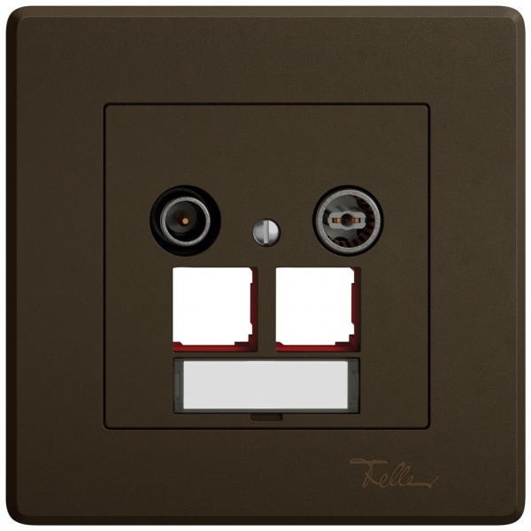 Prise multimédia ENC TV-R EDIZIO.liv SNAPFIX® EASYNET p.2×RJ45 S-One 4dB br 