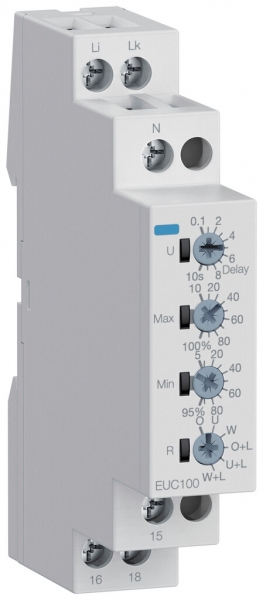 Relais surveillance de courant AMD Hager EUC100, 0.5…10A (1LN) 1C (5A/250V) 1UM 