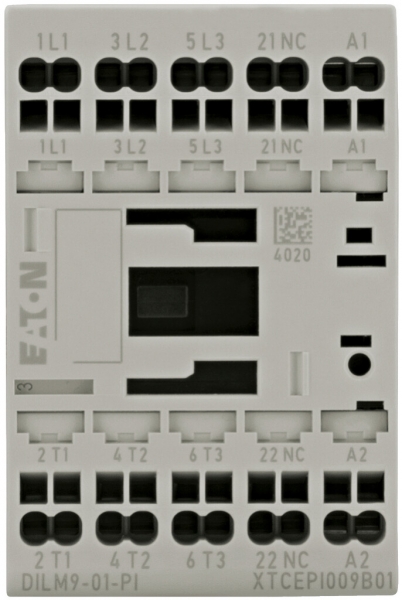 Contacteur de puissance Eaton, 3P 4kW, 1O, 24VDC, bornes Push-in 