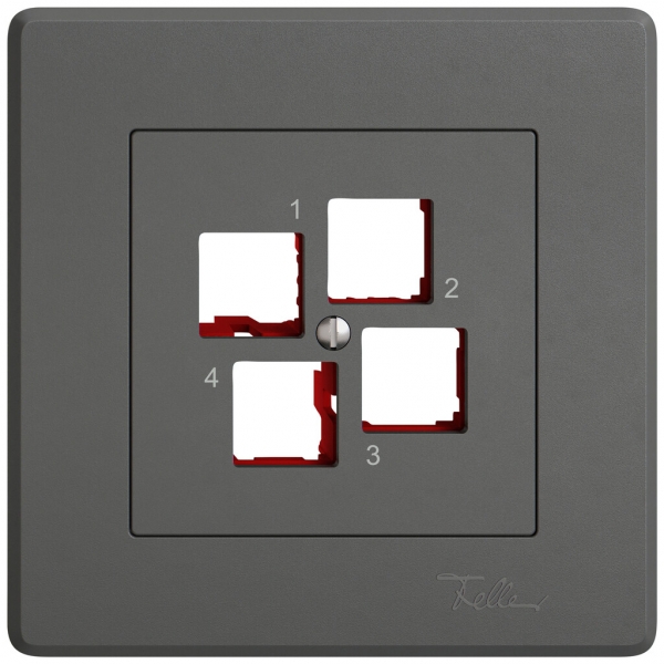 Kit de montage ENC EDIZIO.liv EASYNET S-One SNAPFIX® droit 4×RJ45 grf 