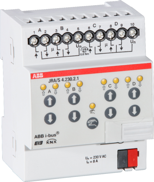 Attuatore di persiana KNX AMD 4-volte 6A 230VAC, manuale 