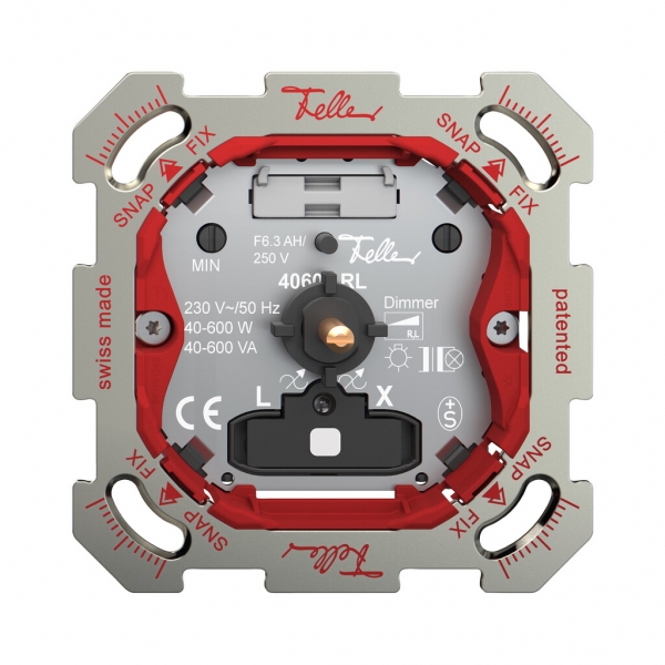 Regolatore INC Feller SNAPFIX® lum.bi rottura fase alto 40…600W/40…600VA 