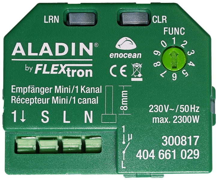 EB-RF-Schaltaktor ALADIN Mini 1-Kanal Tastereingang 230V/2300W 